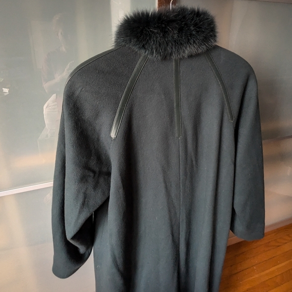 📼Gorgeous Me-Jay Montreal Vintage Full Length Wool/Fur/Leather Teal Coat - 7-8 - Picture 6 of 14